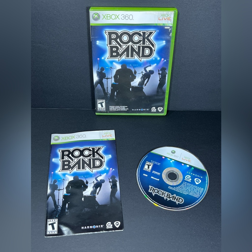 Rock Band Microsoft Xbox 360 Complete CIB Video Game Only NO Instruments